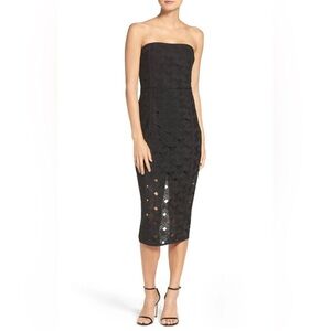 Misha Collection Strapless‎ Black Cut-Out Midi Dress AU 8 / US 4 – Cocktail